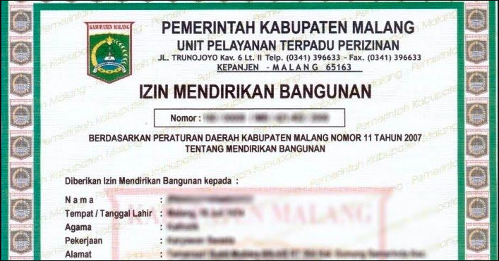 Contoh dokumen legalitas bangunan seperti PBG dan sertifikat tanah.